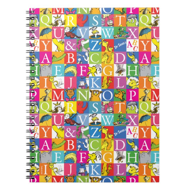 Dr. Seuss's ABC Colourful Block Letter Pattern Notebook (Front)