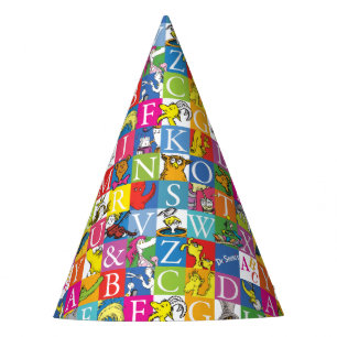 Dr. Seuss's ABC Colourful Block Letter Pattern Party Hat