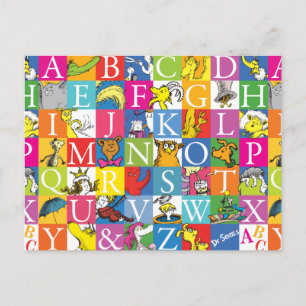 Dr. Seuss's ABC Colourful Block Letter Pattern Postcard