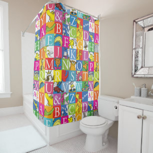 Dr. Seuss's ABC Colourful Block Letter Pattern Shower Curtain