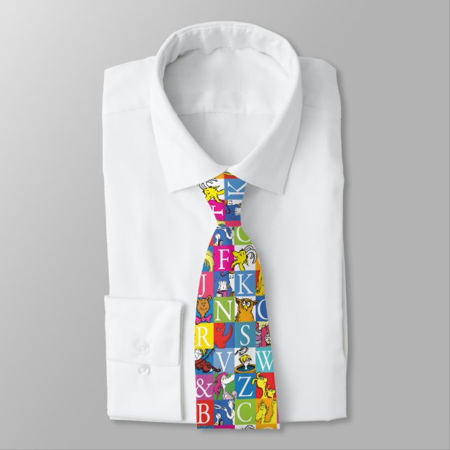 Dr. Seuss's ABC Colourful Block Letter Pattern Tie (Tied)
