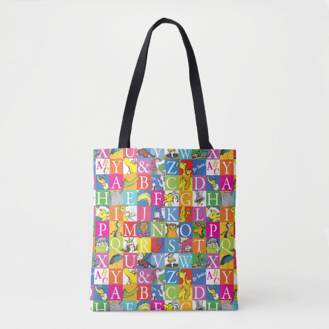 Dr. Seuss's ABC Colourful Block Letter Pattern Tote Bag (Front)
