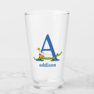 Dr. Seuss's ABC: Letter A  - Blue   Add Your Name Glass