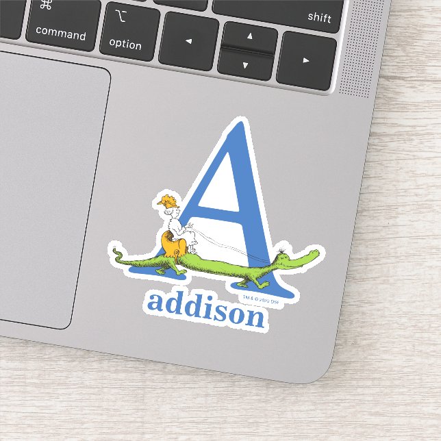 Dr. Seuss's ABC: Letter A - White | Add Your Name (Detail)