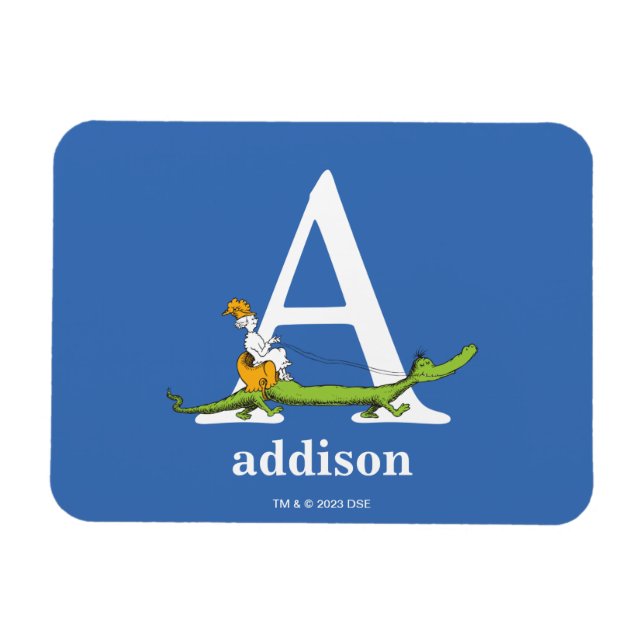 Dr. Seuss's ABC: Letter A - White | Add Your Name Magnet (Horizontal)