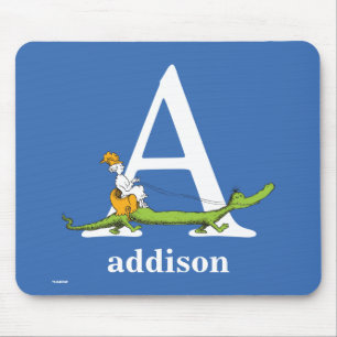 Dr. Seuss's ABC: Letter A - White Add Your Name Mouse Pad