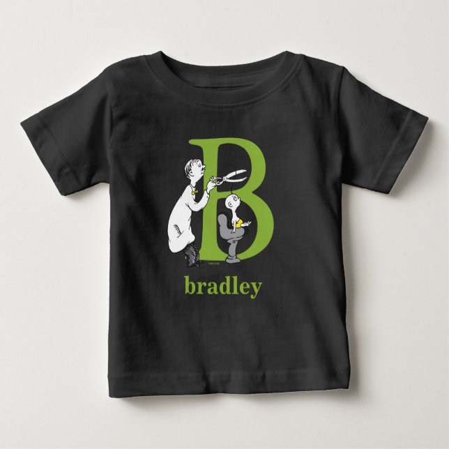 Dr. Seuss's ABC: Letter B - Green | Add Your Name Baby T-Shirt (Front)