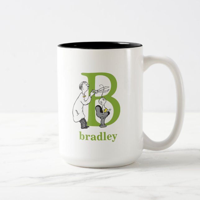 Dr. Seuss's ABC: Letter B - Green | Add Your Name Two-Tone Coffee Mug (Right)