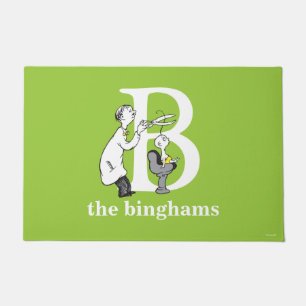 Dr. Seuss's ABC: Letter B - White   Add Your Name Doormat