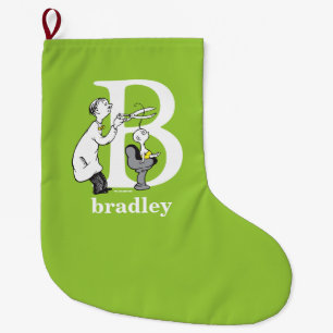 Dr. Seuss's ABC: Letter B - White   Add Your Name Large Christmas Stocking