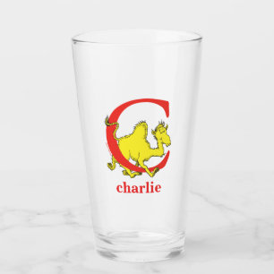 Dr. Seuss's ABC: Letter C - Red   Add Your Name Glass
