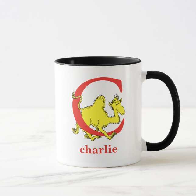Dr. Seuss's ABC: Letter C - Red | Add Your Name Mug (Right)