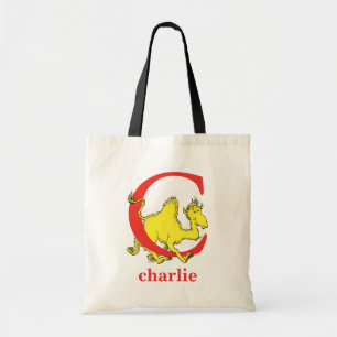 Dr. Seuss's ABC: Letter C - Red Add Your Name Tote Bag