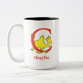 Dr. Seuss's ABC: Letter C - Red | Add Your Name Two-Tone Coffee Mug (Left)