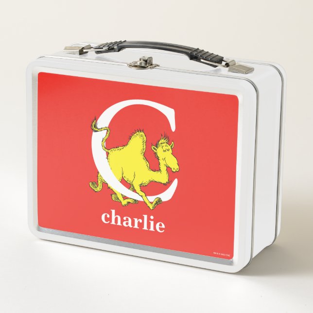 Dr. Seuss's ABC: Letter C - White | Add Your Name Metal Lunch Box (Front)