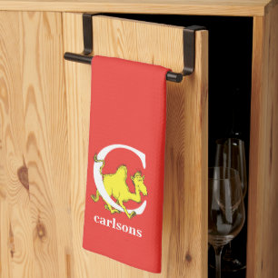 Dr. Seuss's ABC: Letter C - White   Add Your Name Tea Towel