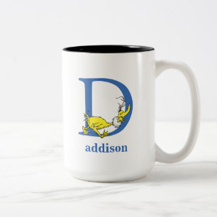 Dr. Seuss's ABC: Letter D - Blue   Add Your Name Two-Tone Coffee Mug