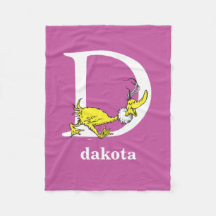 Dr. Seuss's ABC: Letter D - White   Add Your Name Fleece Blanket