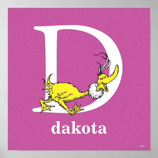 Dr. Seuss's ABC: Letter D - White | Add Your Name Poster (Front)