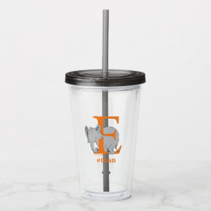 Dr. Seuss's ABC: Letter E - White   Add Your Name Acrylic Tumbler