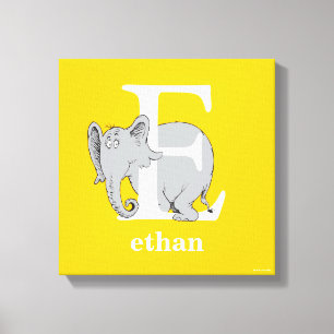 Dr. Seuss's ABC: Letter E - White Add Your Name Canvas Print