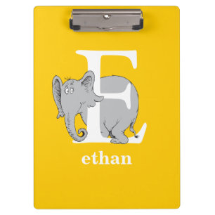 Dr. Seuss's ABC: Letter E - White   Add Your Name Clipboard