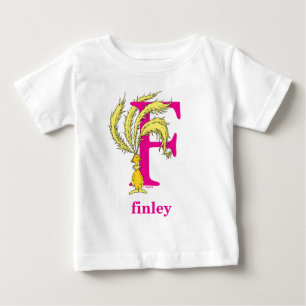 Dr. Seuss's ABC: Letter F - Pink Add Your Name Baby T-Shirt
