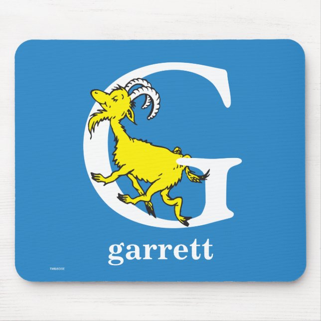 Dr. Seuss's ABC: Letter G - White | Add Your Name Mouse Pad (Front)