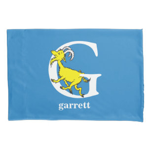 Dr. Seuss's ABC: Letter G - White   Add Your Name Pillowcase