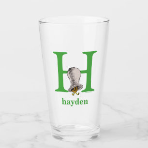 Dr. Seuss's ABC: Letter H - Green   Add Your Name Glass
