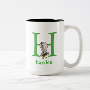 Dr. Seuss's ABC: Letter H - Green   Add Your Name Two-Tone Coffee Mug