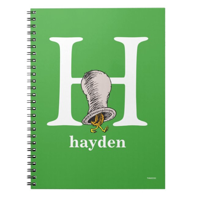 Dr. Seuss's ABC: Letter H - White | Add Your Name Notebook (Front)