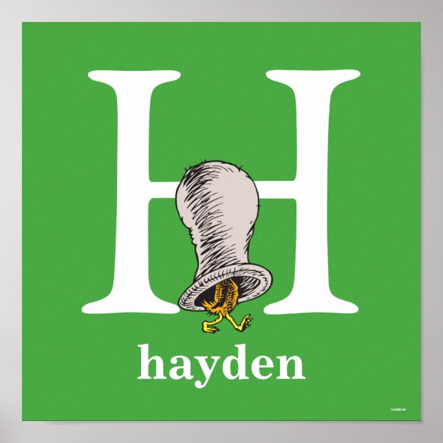 Dr. Seuss's ABC: Letter H - White | Add Your Name Poster (Front)