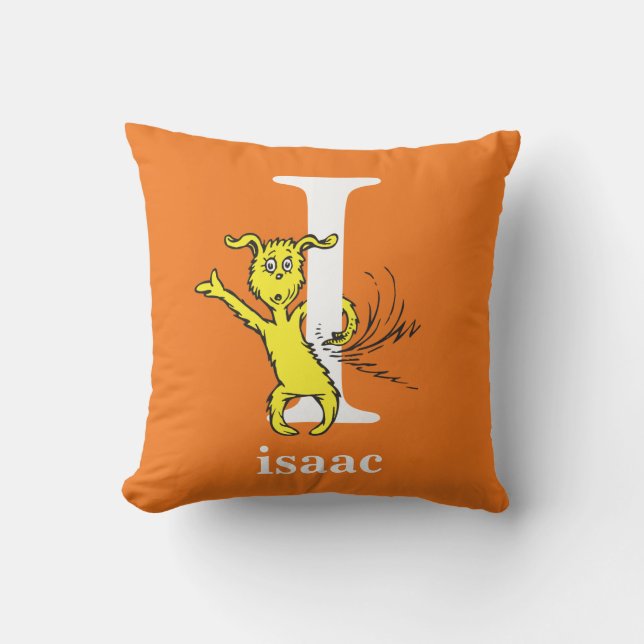Dr. Seuss's ABC: Letter I - White | Add Your Name Cushion (Front)