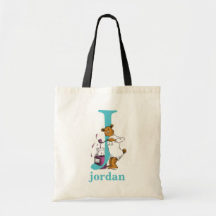 Dr. Seuss's ABC: Letter J - Teal Add Your Name Tote Bag