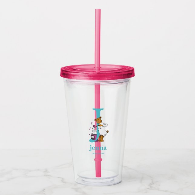 Dr. Seuss's ABC: Letter J - White | Add Your Name Acrylic Tumbler (Front)