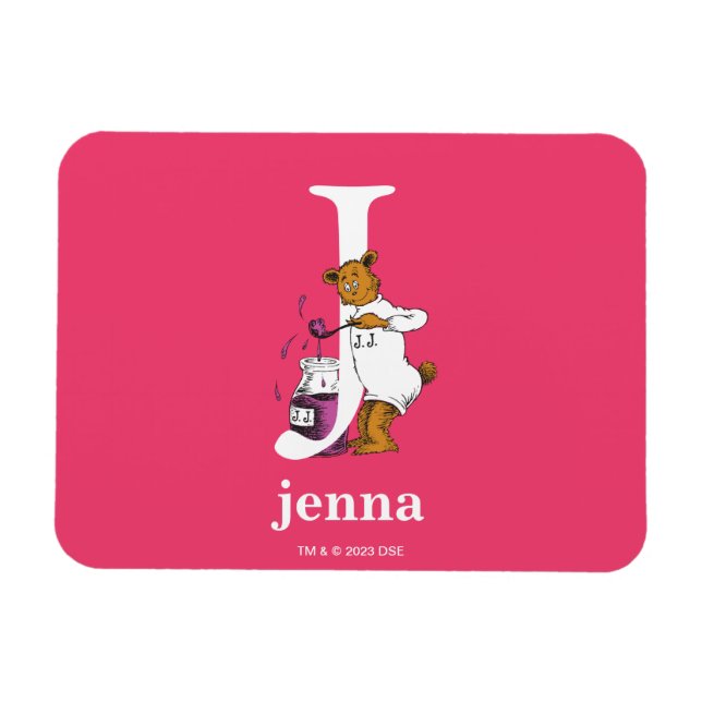 Dr. Seuss's ABC: Letter J - White | Add Your Name Magnet (Horizontal)