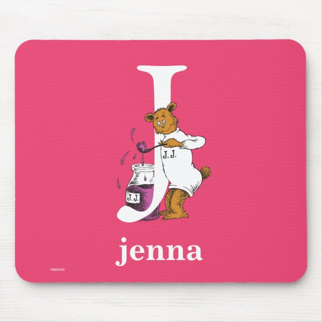 Dr. Seuss's ABC: Letter J - White | Add Your Name Mouse Pad (Front)