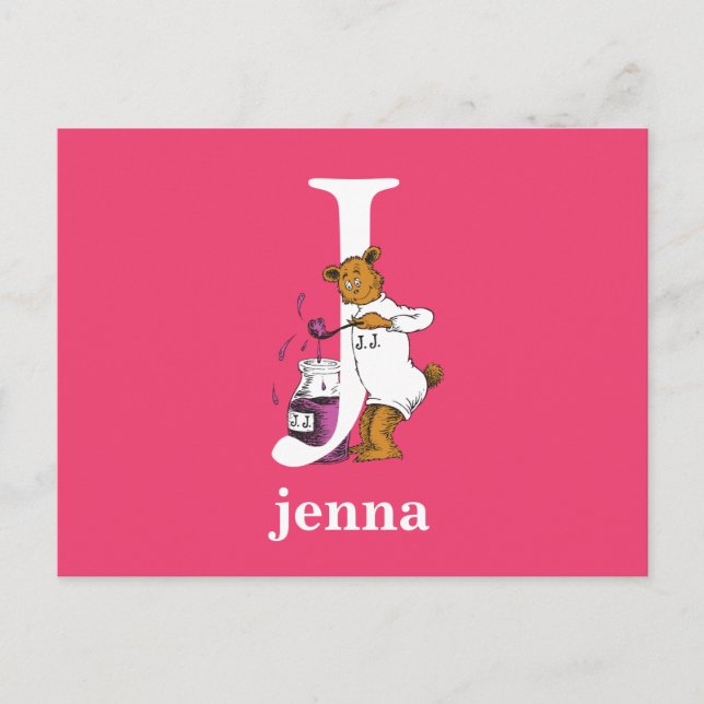 Dr. Seuss's ABC: Letter J - White | Add Your Name Postcard (Front)