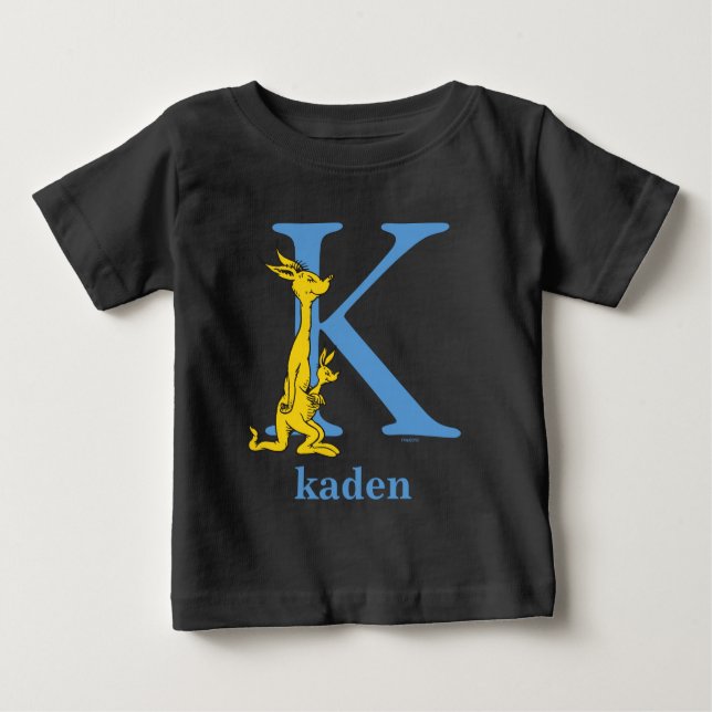 Dr. Seuss's ABC: Letter K - Blue | Add Your Name Baby T-Shirt (Front)