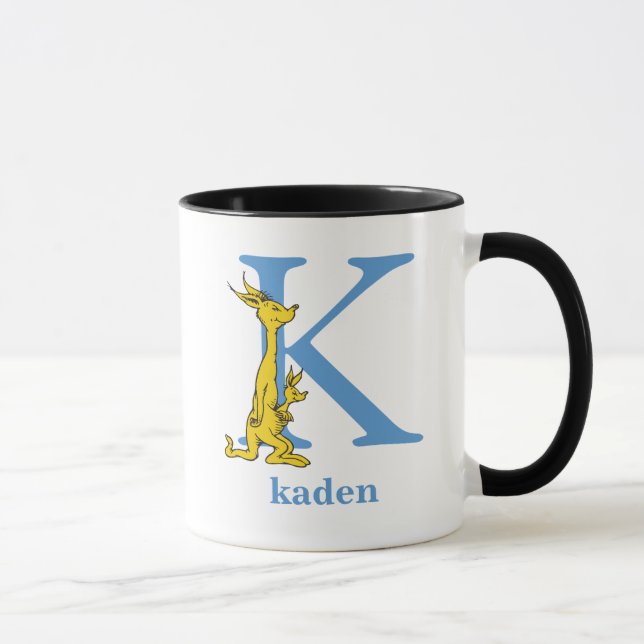 Dr. Seuss's ABC: Letter K - Blue | Add Your Name Mug (Right)