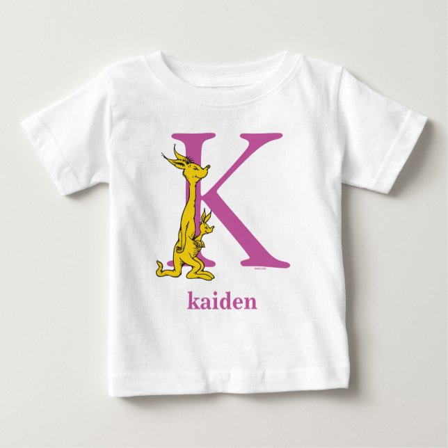 Dr. Seuss's ABC: Letter K - Purple | Add Your Name Baby T-Shirt (Front)