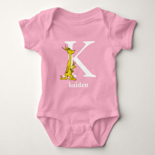 Dr. Seuss's ABC: Letter K - White Add Your Name Baby Bodysuit