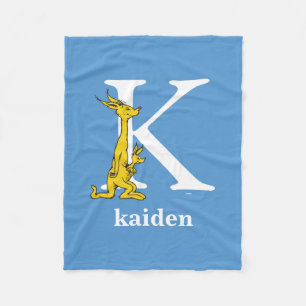 Dr. Seuss's ABC: Letter K - White   Add Your Name Fleece Blanket