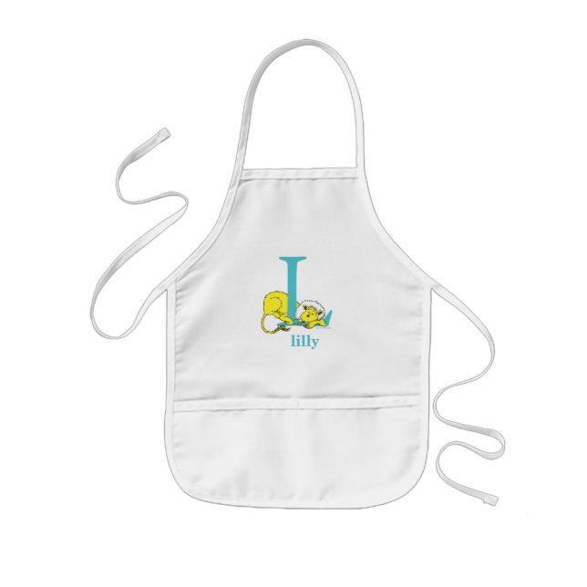 Dr. Seuss's ABC: Letter L - White | Add Your Name Kids Apron (Front)