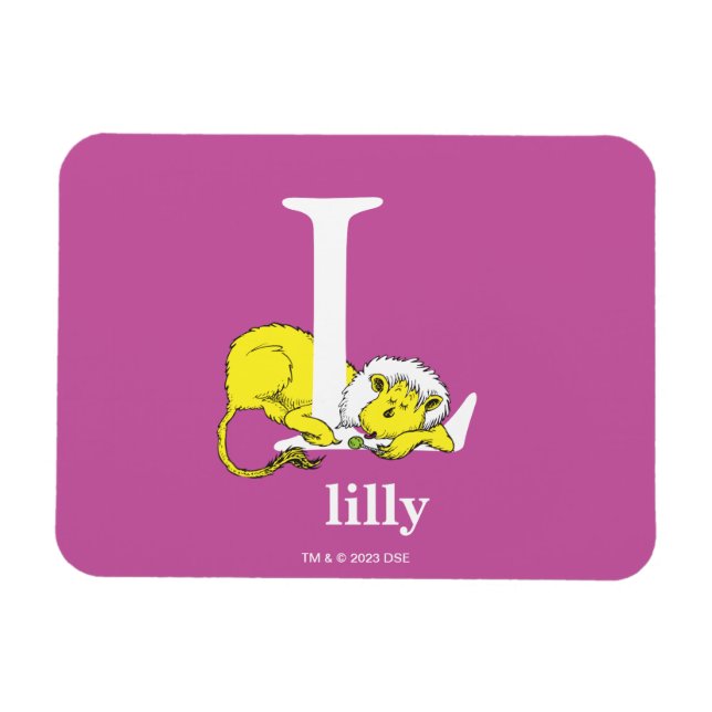 Dr. Seuss's ABC: Letter L - White | Add Your Name Magnet (Horizontal)