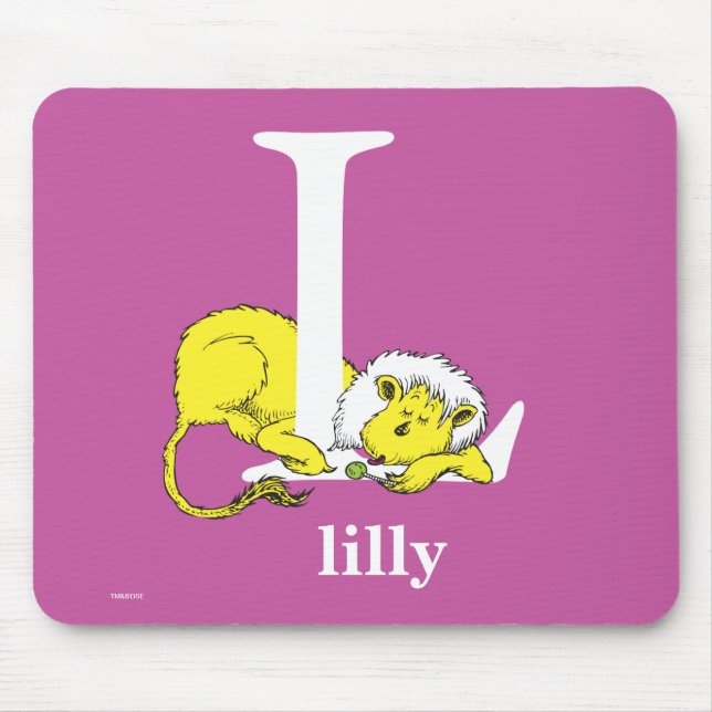 Dr. Seuss's ABC: Letter L - White | Add Your Name Mouse Pad (Front)