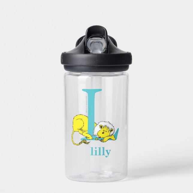 Dr. Seuss's ABC: Letter L - White | Add Your Name Water Bottle (Front)