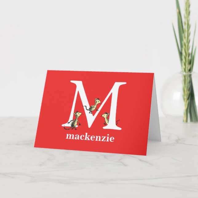 Dr. Seuss's ABC: Letter M - White | Add Your Name Card (Front)