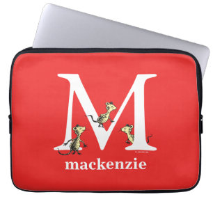 Dr. Seuss's ABC: Letter M - White Add Your Name Laptop Sleeve